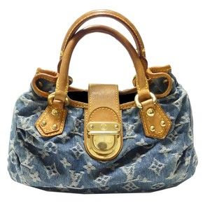 Louis Vuitton Monogram Denim Pleaty Handbag Blue